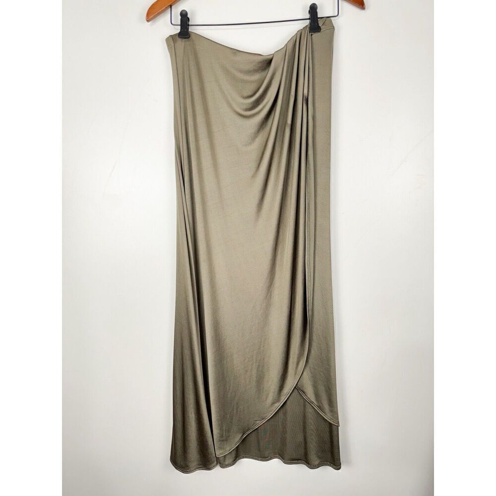 Free People Women's Smoke & Mirrors Faux Wrap Skirt Green Size Large